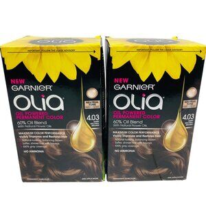 Garnier Olia 4.03 Dark Neutral Brown Hair Color New 2 Pack - Natural Color